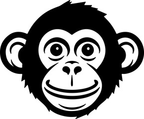 Monkey face cartoon icon vector 