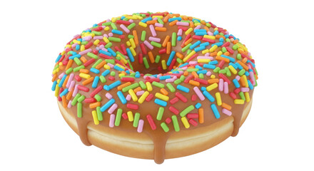Isolated Sprinkled Caramel Donut