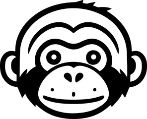 Monkey face cartoon icon vector 