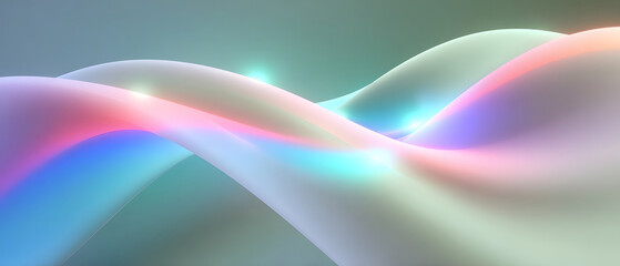 Flowing abstract network with glowing nodes and tech background