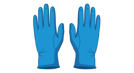 Obraz premium A pair of pristine blue nitrile gloves, poised for work, symbolize hygienic safety and infection control with an emphasis on personal protection