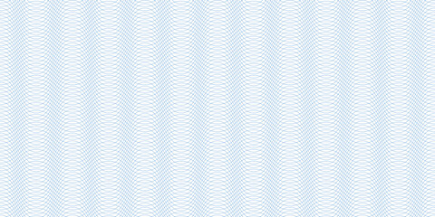 Seamless geometric blue line curves guilloche vector pattern for banknotes or certificates.