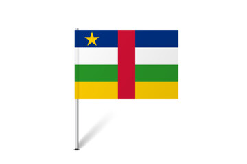 Central African Republic flag - map pin flag representing a country cultural identity and heritage. The essence of national pride and unity. Map pin flag stuck in a white background