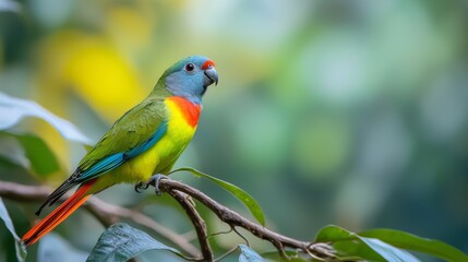 beautiful Pin-tailed Parrot finch bird in nature