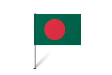 Bangladesh flag - map pin flag representing a country cultural identity and heritage. The essence of national pride and unity. Map pin flag stuck in a white background