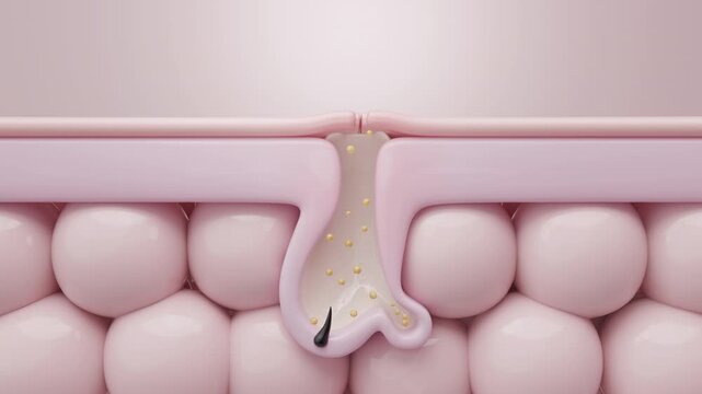 BHA Salicylic Acid Serum for Acne Pimple Treatment, 3D Animation