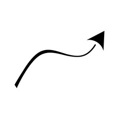 Zigzag arrow sign on white background