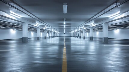 Parking garage interior, industrial building,Empty underground