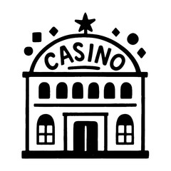 Obraz premium Casino building sketch illustration vector