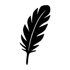 Obraz premium Elegant black feather silhouette illustration vector