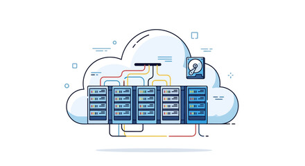 Innovative cloud computing infrastructure illustration showcasing modern technology for secure data storage and processing effectively with high