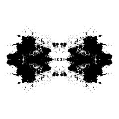 Fototapeta premium Abstract rorschach inkblot symmetric design black and white art graphic illustration vector background image