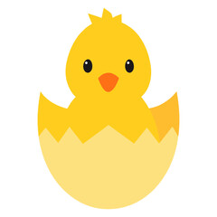 Vector art illustration of a duckling in an eggshell