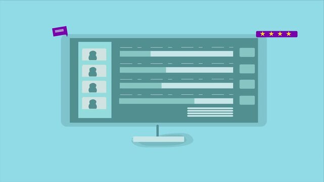 Office employee work rank list present in software, promotion for build office work rank list, animation clip