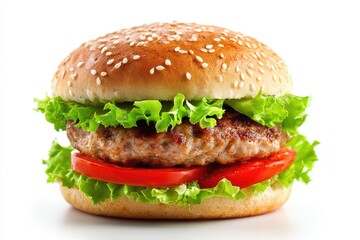 Fresh burger on white background
