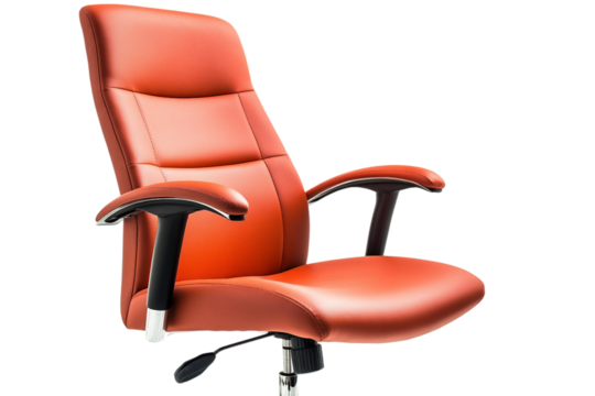 Comfortable adjustable office chair isolated on transparent background