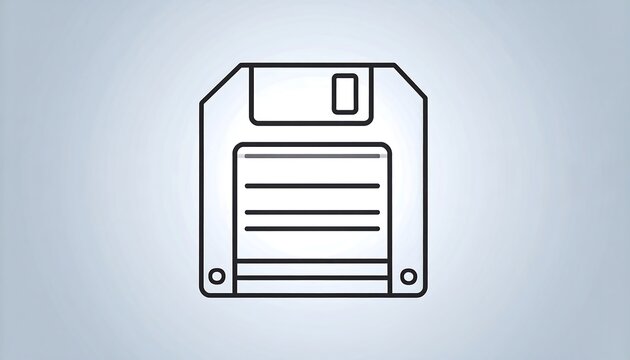 Line drawing of a 3.5-inch floppy disk
