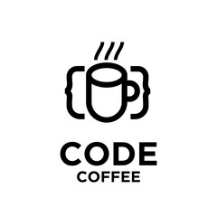 Code Coffee Logo Concept Design for Developers