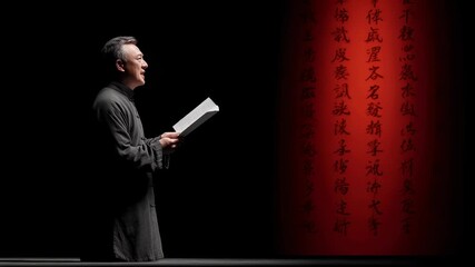 Eastern Scholar Reading and Thinking Intently