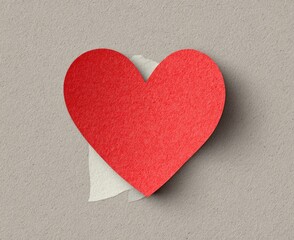 Red paper heart on textured background