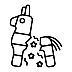 A line style icon showing pinata