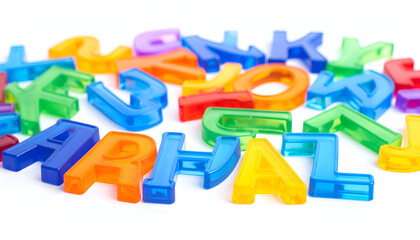 Colorful alphabet letters with learning.