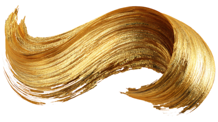 Metallic Gold Paint Brush Stroke PNG on Transparent Background

