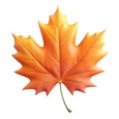 Obraz premium 3d realistic maple leaf in autumn colors isolated on transparent background