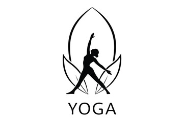 Serene Yoga Silhouette Against Lotus Flower A Symbol of Wellness and Harmony For Mind Body and Soul