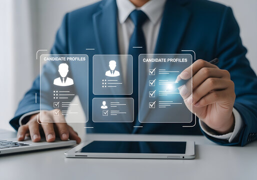 Candidate profile review and selection process for human resources and recruitment management team