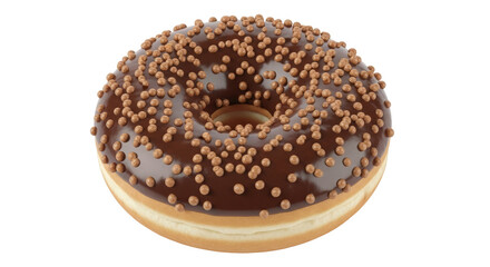 Isolated Chocolate Frosted Donut with Sprinkles