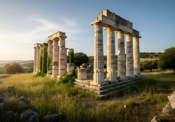 Explore ancient greek ruins of nemea temple of zeus archaeological site and historical landmark
