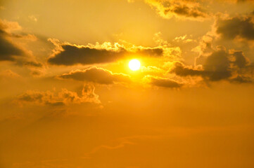 Beautiful storm clouds on a summer night with pinks and blues.