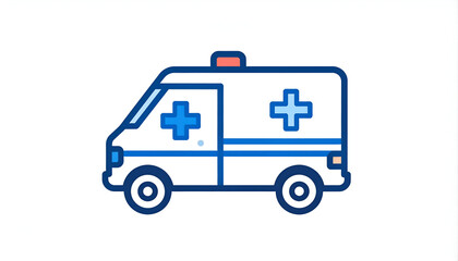 Fototapeta premium Ambulance Icon with Medical Transport.