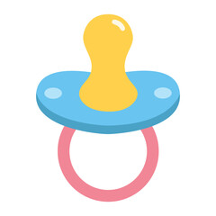 Simple infant pacifier, a cute baby accessory and symbol for comfort and care, perfect for baby shower invitations, baby care products, and childcare themes