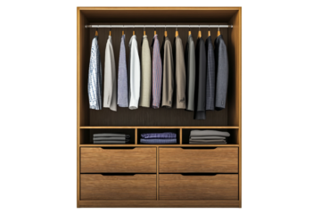 Casual capsule wardrobe outfit isolated on transparent background