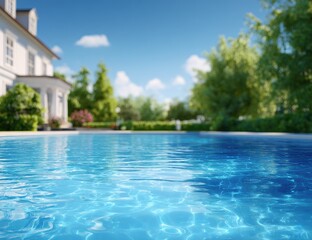Fototapeta premium Pool reflecting a sun-drenched home