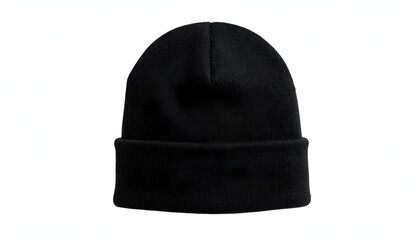 Black Knit Beanie Hat with Winter Wear.