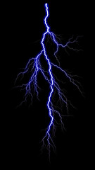 Blue Lightning Strike with Night Sky.