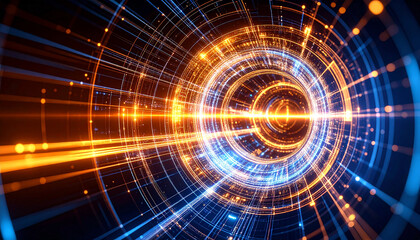 abstract fractal background Quantum AI