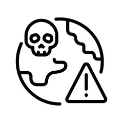 chemical pollution black line icon for digital and print projects.