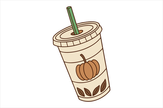 Fall Autumn Halloween Iced Coffee