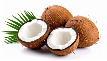 coconut on white background