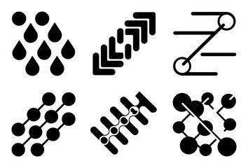 Collection of Abstract Geometric Icons and Symbols
