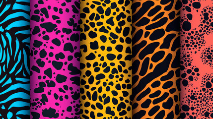 Animal Print Textures of Tiger, Zebra and Leopard Skins for Fashion and Textile Design background,generative ai