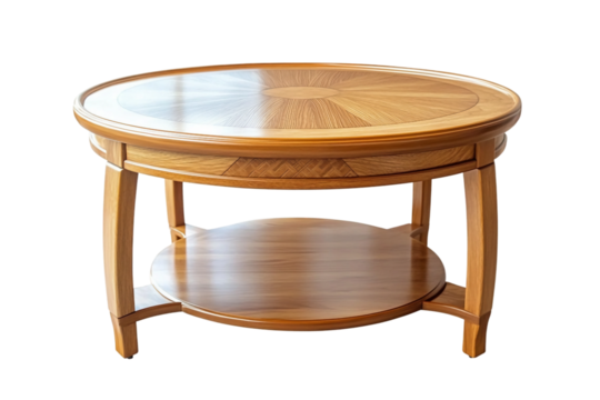 Wooden Coffee Table Isolated on Transparent Background - Powered by Adobe