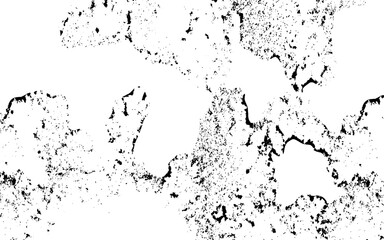 Abstract black grunge texture on a white background, with scattered speckles, rough cracks, and distressed patterns. Weathered stone, worn concrete, or aged ink splatters, and textured aesthetic