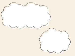 シンプル　雲　ふきだし　セット