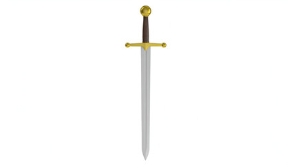 Medieval Sword with Gold Hilt, and White BG.