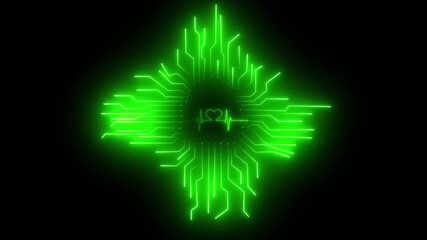 cyber security blue circuit lines and lock logo on black background.Digital circuit AI interface on black wallpaper. 4K animation.Artificial intelligence and computing concept. 3D Rendering animation - Powered by Adobe